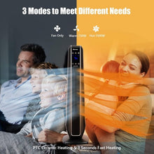 Load image into Gallery viewer, 1500W Portable Oscillating Space Heater with Remote Control-Black