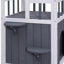Load image into Gallery viewer, Wooden Cat Pet Home with Balcony