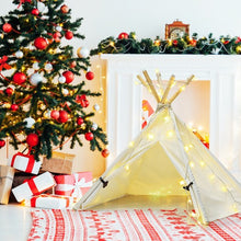 Load image into Gallery viewer, Indoor Pet Teepee Dog Puppy Cat Bed Portable Pet Canvas Tent and House