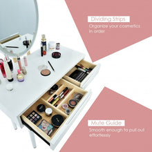 Load image into Gallery viewer, Touch Screen Vanity Makeup Table Stool Set -White