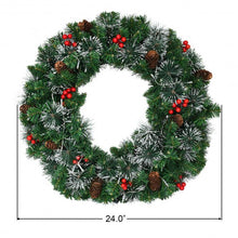 Load image into Gallery viewer, 24" Pre-lit Christmas Spruce Wreath with 8 Flash Modes