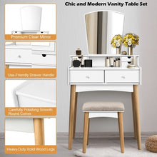 Load image into Gallery viewer, Vanity Table Set Dressing Table Cushioned Stool Makeup Table