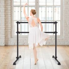 Load image into Gallery viewer, 4 Feet Portable Double Freestanding Barre Dancing Stretching-Black
