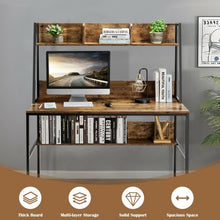 Load image into Gallery viewer, 47" Computer Desk Writing Study Table Workstation-Rustic Brown