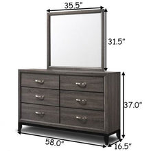 Load image into Gallery viewer, 6 Drawers Luxury Home Storage Dresser Mirror Set