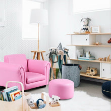 Load image into Gallery viewer, Kids Single Armrest Couch Sofa with Ottoman
