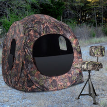 Load image into Gallery viewer, Swivel Hunting Chair Tripod Blind Stool with Detachable Backrest