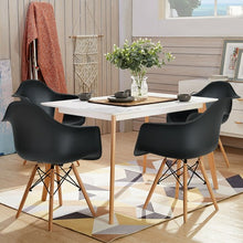 Load image into Gallery viewer, Set of 2 Mid Century Modern Molded Dining Arm Side Chair-Black