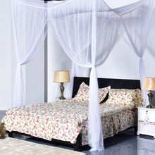 Load image into Gallery viewer, 4 Corner Post Full Queen King Size Bed Mosquito Net-White