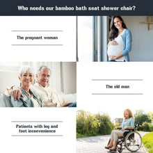 Load image into Gallery viewer, Slip-Resistant Rubber Tip Bamboo Bath Seat Shower Chair