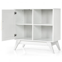 Load image into Gallery viewer, Storage Cabinet Free Standing with Adjustable Shelves Weaved Door-White