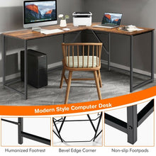 Load image into Gallery viewer, 58" x 47" L Shaped Corner Home Office Computer Desk Home-Rustic Brown