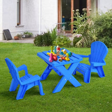 Load image into Gallery viewer, 3-Piece Plastic Children Table Chair Set-Blue