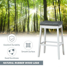 Load image into Gallery viewer, 29" Set of 2 Nailhead Saddle Bar Stools-White