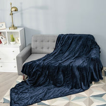 Load image into Gallery viewer, 62" x 84" Flannel Heated Electric Blanket with 10 Heating Levels-Blue