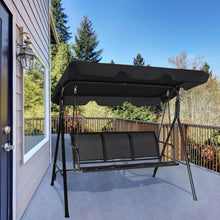 Load image into Gallery viewer, 3 Person Patio Swing with Polyester Angle Adjustable Canopy