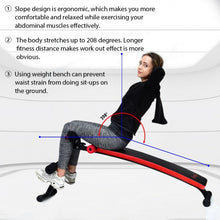 Load image into Gallery viewer, Folding Weight Bench Adjustable Sit-up Board Workout Slant Bench-Red