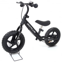 Load image into Gallery viewer, 12" Four Colors Kids Balance Bike Scooter with Brakes and Bell-Black