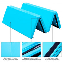 Load image into Gallery viewer, 4' x 6' x 2" PU Thick Folding Panel Exercise Gymnastics Mat-Blue
