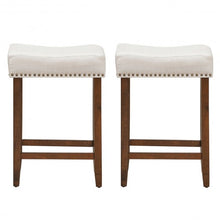 Load image into Gallery viewer, Set of 2 Nailhead Saddle Bar Stools 24" Height