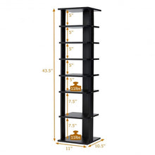 Load image into Gallery viewer, 7-Tier Shoe Rack Practical Free Standing Shelves Storage Shelves -Black
