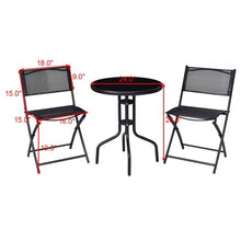 Load image into Gallery viewer, 3 pcs Outdoor Folding Bistro Table Chairs Set