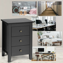 Load image into Gallery viewer, 2 pcs Nightstand End Beside Table Drawers-Black