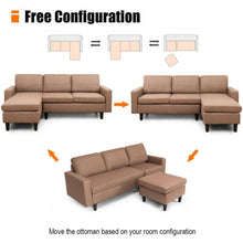 Load image into Gallery viewer, Convertible Sectional L-Shaped Couch with Reversible Chaise-Beige-Coffee