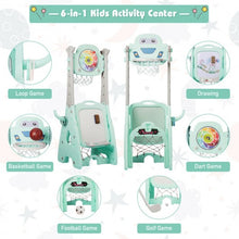 Load image into Gallery viewer, 6-in-1 Adjustable Kids Basketball Hoop Set-Blue