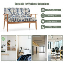 Load image into Gallery viewer, Modern Fabric Loveseat Sofa Couch Upholstered 2-Seat Armchair-Dark Blue