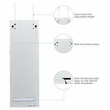 Load image into Gallery viewer, Lockable Wall Mount Mirrored Jewelry Cabinet with LED Lights-White