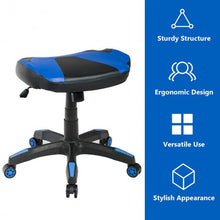 Load image into Gallery viewer, Multi-Use Footrest Swivel Height Adjustable Gaming Ottoman Footstool Chair-Blue