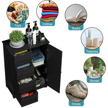 Load image into Gallery viewer, Standing Indoor Wooden Cabinet with 4 Drawers-Black