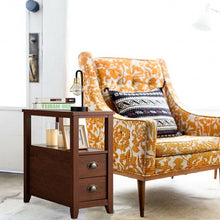 Load image into Gallery viewer, Set of 2 End Table Wooden with 2 Drawer & Shelf Bedside Table-Brown