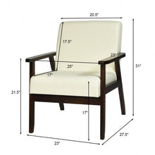 Load image into Gallery viewer, Solid Rubber Wood Fabric Accent Armchair-Beige