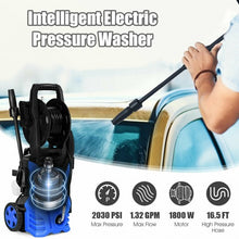 Load image into Gallery viewer, 1800W 2030PSI Electric Pressure Washer Cleaner with Hose Reel-Blue