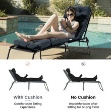 Load image into Gallery viewer, 73" Lounge Chaise Cushion Padded Recliner for Indoor and Outdoor-Gray