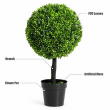 Load image into Gallery viewer, 24" Artificial Boxwood Topiary Decorative Ball Tree