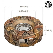 Load image into Gallery viewer, 28'' Propane Gas Fire Pit Outdoor 40 000 BTU Stone-Brown