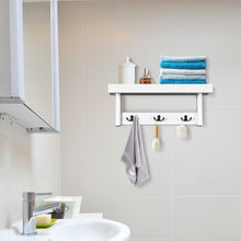 Load image into Gallery viewer, Entryway Hanging Wood Coat Rack with 3 Double Hooks-White