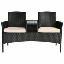 Load image into Gallery viewer, Patio Rattan Conversation Set with Table