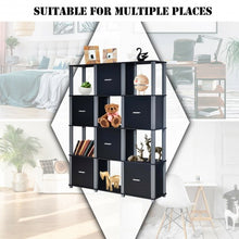 Load image into Gallery viewer, 4-Tier Storage Shelf Display Bookcase with 6 Doors-Black