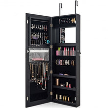 Load image into Gallery viewer, Lockable Storage Jewelry Cabinet with Frameless Mirror-Black