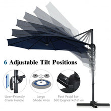 Load image into Gallery viewer, 10 Ft Patio Offset Cantilever Umbrella with Solar Lights-Navy