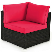 Load image into Gallery viewer, 6PCS Patio Rattan Furniture Set Cushioned Sofa Coffee Table Garden-Red