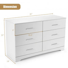 Load image into Gallery viewer, 6 Drawer Double Dresser Chest of Drawers Storage Cabinet Organizer-White