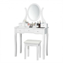 Load image into Gallery viewer, Vanity Set with Removable Makeup Organizer-White