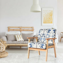 Load image into Gallery viewer, Modern Accent Armchair Fabric Lounge Chair with Rubber Wood Leg-Blue