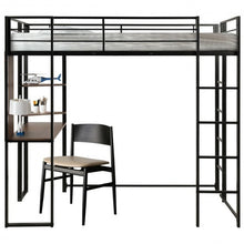 Load image into Gallery viewer, Twin Size Space-Saving Metal Loft Bunk Bed