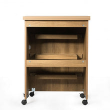 Load image into Gallery viewer, Folding Sewing Craft Table Shelf Storage Cabinet Home Furniture-Natural